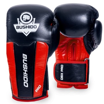 RĘKAWICE BOKSERSKIE ZE SKÓRY NATURALNEJ WZMOCNIONE DBX BUSHIDO B-3 PRO 10oz