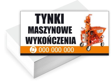 Wizytówki firmowe Foliowane 100szt różne wzory TYNKI MASZYNOWE WYKOŃCZENIA