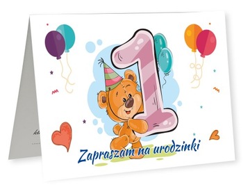 ZAPROSZENIA na Roczek Urodziny Misio 10 sztuk