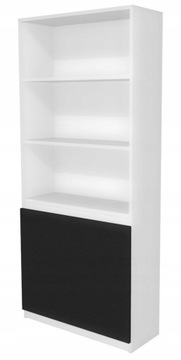 Regał z szafką na segregatory 60cm biało czarny