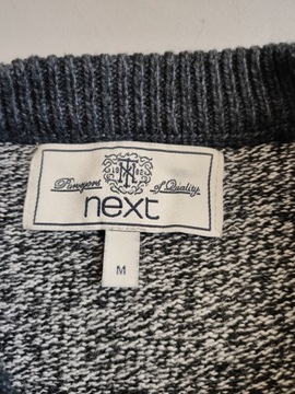 NEXT SZARY SWETER PULLOVER WEŁNA MIX rozm. M