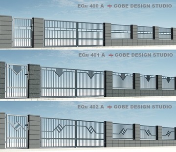 nowoczesna brama ogrodzenie metalowe panel Gobe
