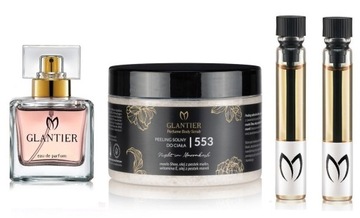 f4 GLANTIER 553 perfumy peeling GRATIS próbki, wartość zestawu 93,00