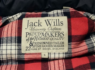 JACK WILLS kamizelka puchowa pikowana granatowa z kapturem * S M