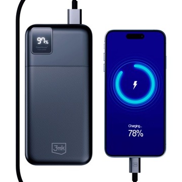 Powerbank 20000 мАч с возможностью многократной зарядки USB-C и USB-A QC 3.0 - 3mk PowerHouse