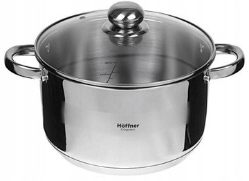 GARNEK STALOWY POKRYWKA 4,5L 22CM HOFFNER ELEGANCE