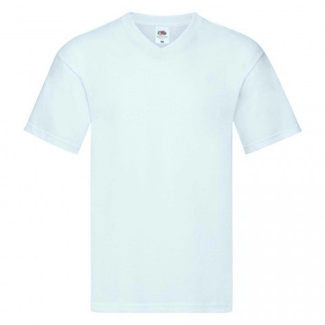 Koszulka V-neck w serek FRUIT of LOOM Biały XL
