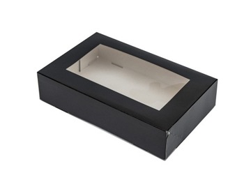 ЧЕРНАЯ коробка Контейнер-коробка упаковочная СУШИ ТОРТ 17х11,5х5см 10шт.