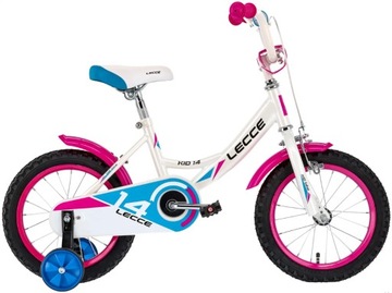 Rower dziecięcy na kołach 14'' Lecce Girl white dla dziewczynki
