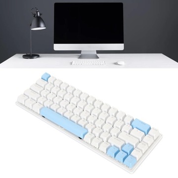 МЕХАНИЧЕСКАЯ КЛАВИАТУРА 60% RGB 68 КЛАВИШ БЕЛАЯ