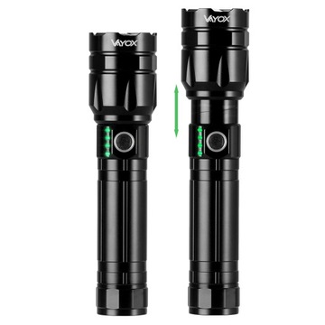 СВЕТОДИОДНЫЙ ТАКТИЧЕСКИЙ ФОНАРЬ ВОЕННЫЙ ЗУМ 30 Вт USB-C PRO POWER VAYOX