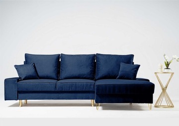 narożnik kanapa glamour 243cm grafit STINO spanie
