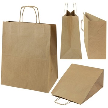 Torba papierowa brązowa 30x17x34 305/170/345 A4 gł