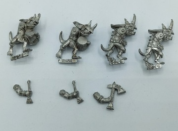 Warhammer Lizardmen Saurus Temple Guard Command zestaw 4 figurki metal