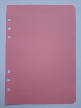 Wkład KOLOROWY notesu planera organizera - 6 RINGÓW A5 - RÓŻ CANDY - różowy
