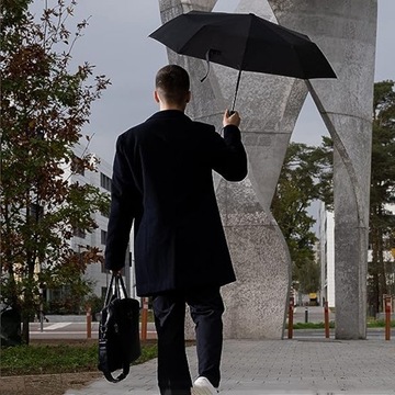 UMBRELLA STORM-PROOF,POCKET UMBRELLA WITH AUTOMATIC OPEN-CLOSE BLACK 105CM