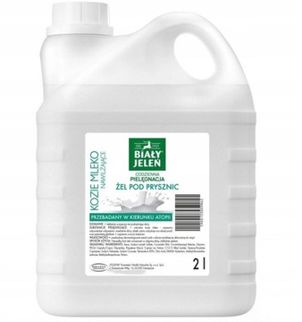 żel pod prysznic hipoalergiczny naturalny Biały Jeleń KOZIE MLEKO 2L zapas