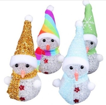 СВЕТОДИОДНЫЙ АКРИЛОВЫЙ СНЕГОВИК, СВЕТЯЩИЙСЯ, РОЖДЕСТВЕНСКОЕ УКРАШЕНИЕ