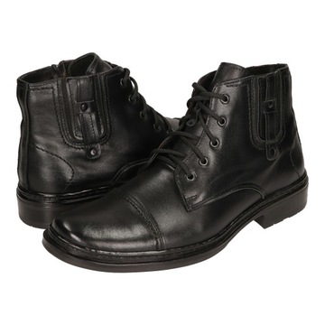 МУЖСКАЯ ЗИМНЯЯ ОБУВЬ БОТИНКИ ПОЛЬСКИЕ, ЧЕРНЫЕ КОЖАНЫЕ Ботинки Челси MEDARD на молнии R41