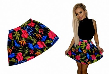 SPÓDNICZKA CZERWONA w KROPKI GROSZKI ROZKLOSZOWANA ZWIEWNA na GUMCE XS/S