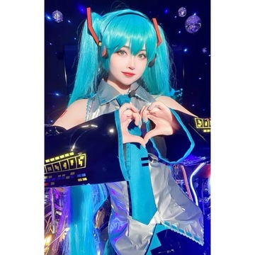 Cosplay Hatsune Miku Halloween Kostium Peruka Niebieski