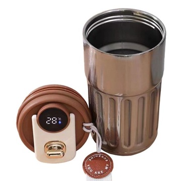 Podróżny kubek do kawy na zimno i na gorąco ze smyczą Termiczna Argent Coffee wielokrotnego użytku