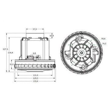 Двигатель пылесоса Zelmer ZVC752ZP ZVC752ZPRU