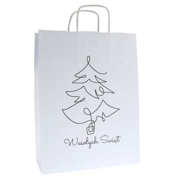 Torba prezentowa Świateczna Wesołych Świąt na prezent 24x10x32cm torebka