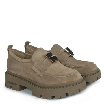 CHEBELLO 4241 МОКАСИНЫ С ДЕКОРАЦИЕЙ ИЗ КОЖИ ЗАМШИ БЕЖЕВЫЙ 38