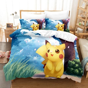 POŚCIEL Z NADRUKIEM CYFROWYM 3D ANIME PIKACHU,H