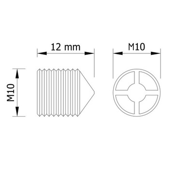 Złącze baryłkowe mocne Ø 16 mm do mebli, gwint M6