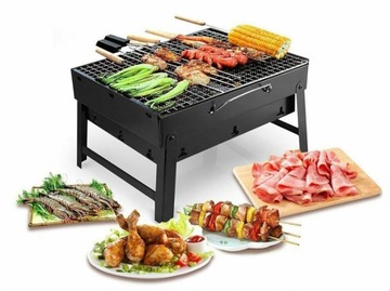 DUŻY GRILL OGRODOWY TURYSTYCZNY WĘGLOWY PRZENOŚNY