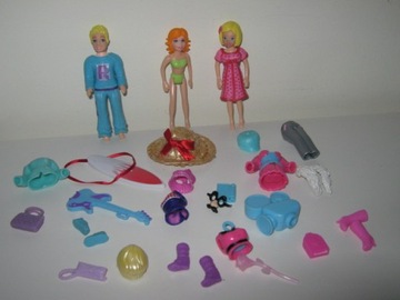 POLLY POCKET ZESTAW 3 LALEK + DODATKI MATTEL