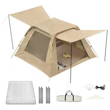 Camping travel Tent SunProof WindProof Quick-Opening Tent Gold R. S