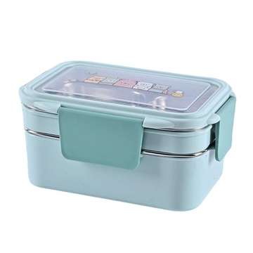 2-warstwowy pojemnik na żywność Bento Box ze stali