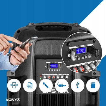 Nagłośnienie mobilne KOLUMNA15'' BT + statyw mic