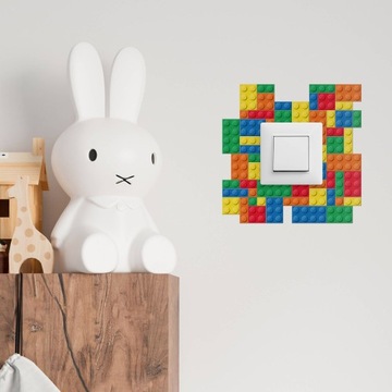 NAKLEJKA POD WŁĄCZNIK ŚWIATA KOLOROWE KLOCKI LEGO DO POKOJU DZIECIĘCEGO