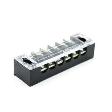 2x 1 комплект 6-позиционных двухрядных винтовых клемм, 600 В, 15 А, с