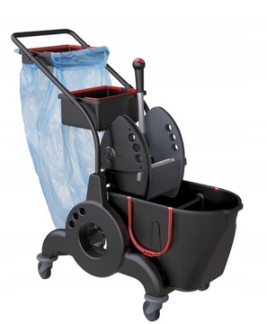 MOCNY Wózek do sprzątania serwisowy 2X25L ABS NERO IT30+DODATKOWY GRATIS!