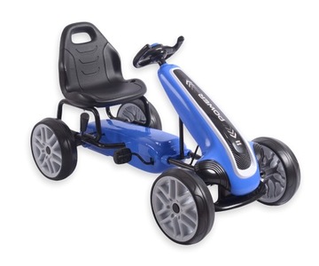 Детский педальный картинг, колеса EVA, ручник, Power Blue Milly Mally