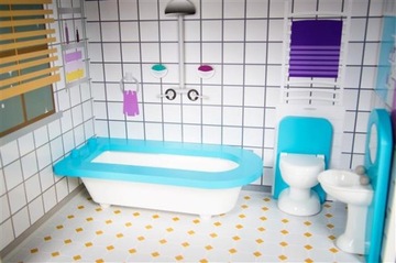 БОЛЬШОЙ деревянный кукольный домик 120см 3 этажа ЛИФТ + мебель + ОСВЕЩЕНИЕ