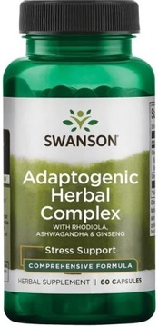 SWANSON ADAPTOGENIC 60k ASHWAGANDHA RHODIOLA ŻEŃ