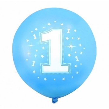 Balony LUX 40cm ROCZEK -3szt cyfra 1 niebieskie
