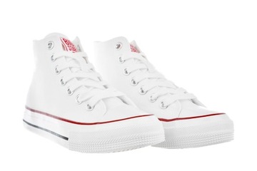TRAMPKI damskie buty BIG STAR klasyczne białe wysokie tekstylne NN274276 36