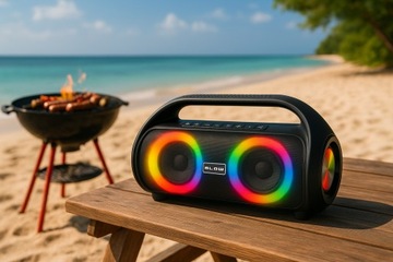 Bluetooth -динамик портативный беспроводной водонепроницаемый IPX5 FM USB RGB Radio