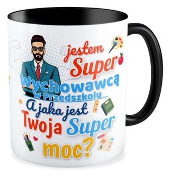 Kubek czarny SUPER WYCHOWAWCA Twoje imię