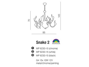 Lampa wisząca Snake 2 AZ0172 Azzardo