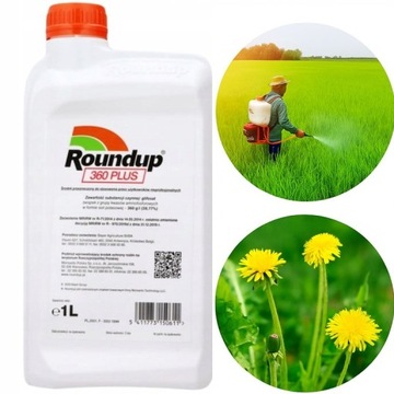 Roundup 360 SL PLUS 1L BAYER RANDAP glifosat, na wszystkie chwasty, perz