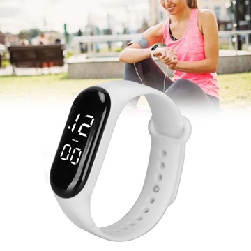 электронные часы с сенсорным экраном, светодиодный резиновый браслет, цифровые спортивные наручные часы