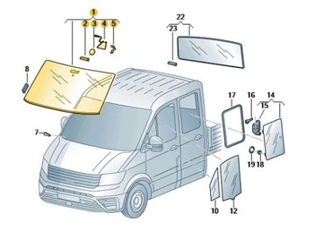 VW CRAFTER 2E SZYBA CZOŁOWA NOWA OE 7C0845099BS